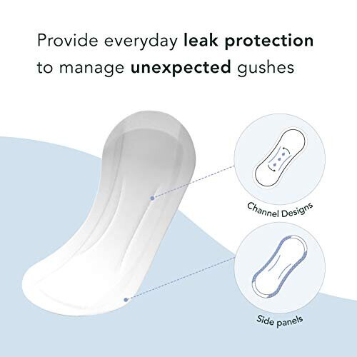 Rael Organic Incontinence Liners Regular - Organic Bladder Control Liners, 4-Layer Core Protection with Leak Guard Technology (48 Count) 1
