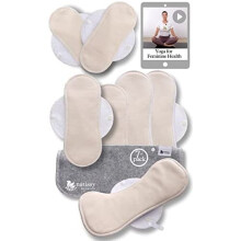 7-Pack Organic Cotton Reusable Sanitary Pads for Women - Small & Large Washable Menstrual Pads, Made in EU