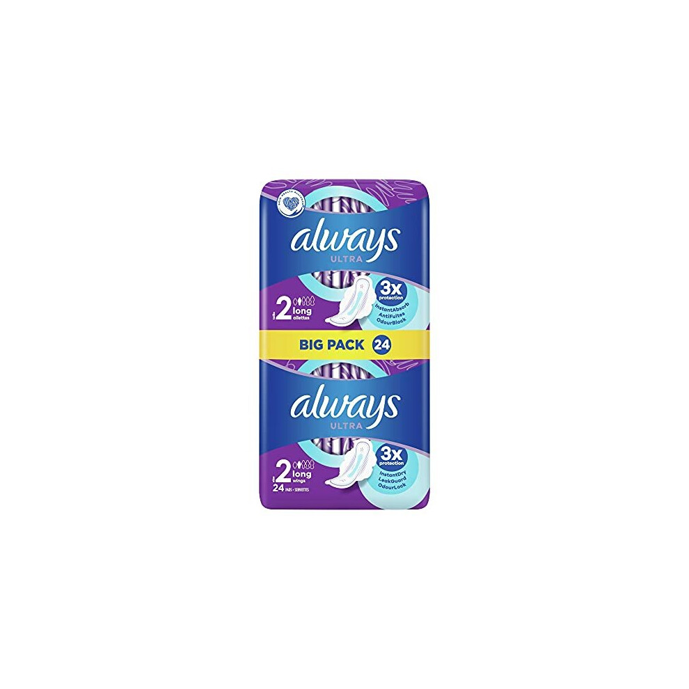 Always - 24x Ultra Sanitary Pads Long Size 2 with Wings - 1 Piece