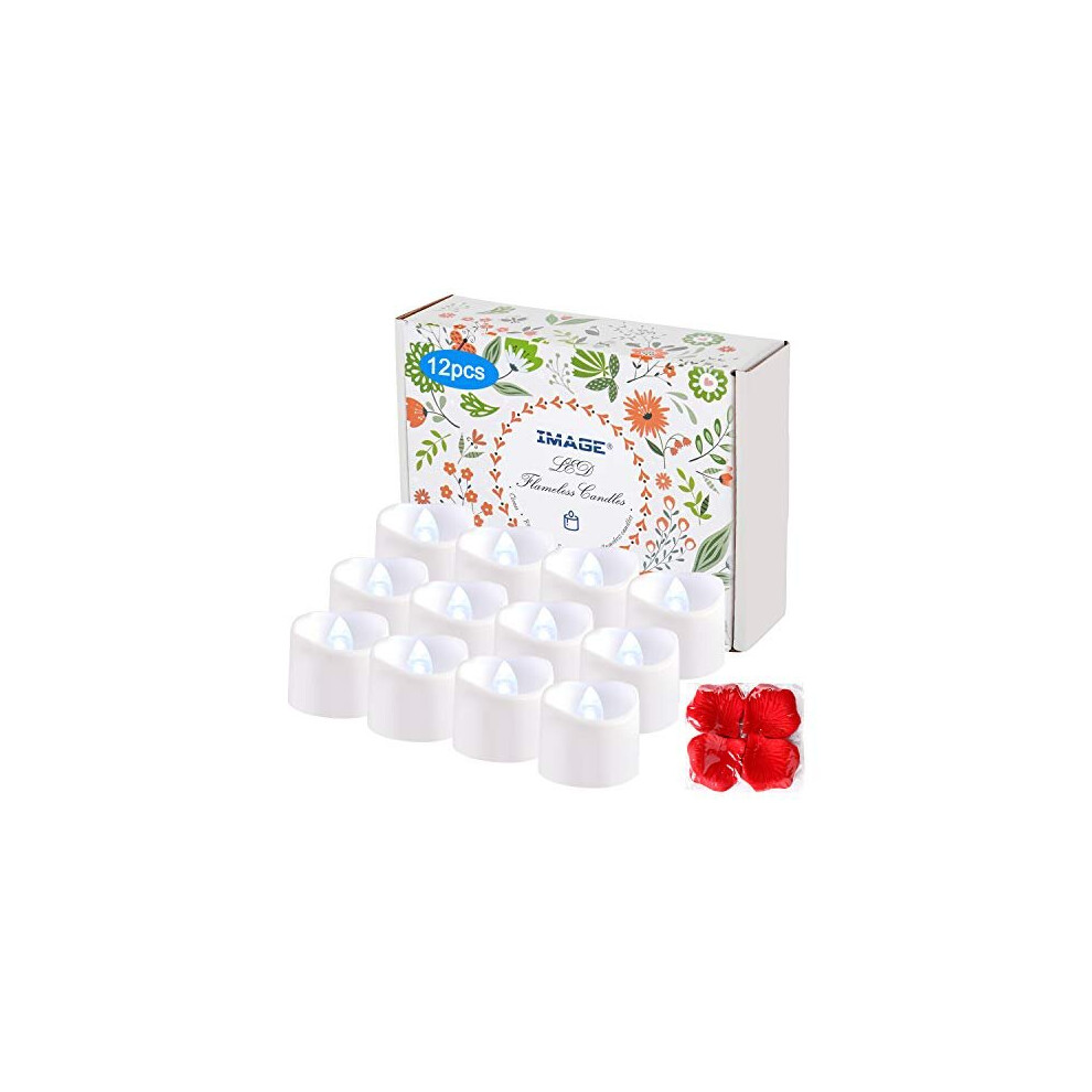 IMAGE 12PCS Battery Operated Tea Lights with Timer Flameless Flickering LED Candle Lights 6hrs on and 18hrs Off in 24 Hours Cycle Automatically w-image-OPC-P92CHDK-NEW