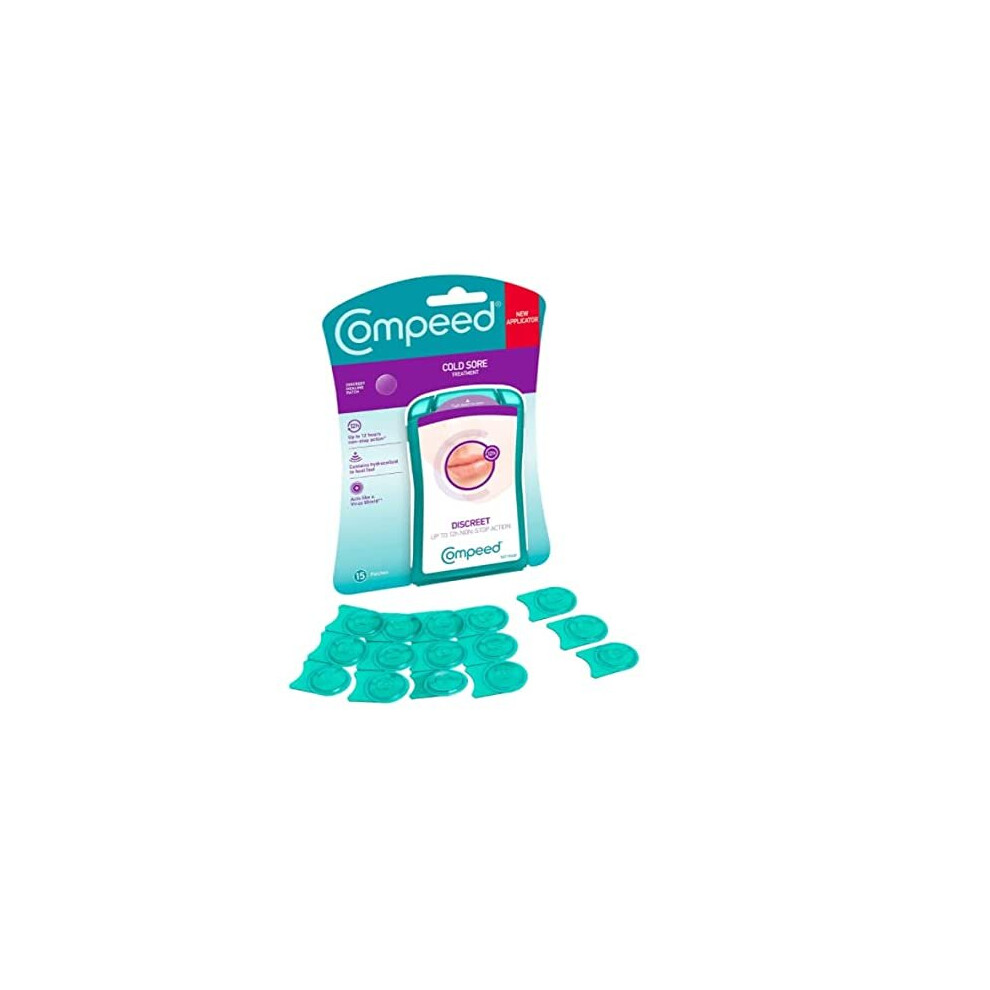 Compeed Cold Sore Discreet Healing Patch, 45 Patches (3 Packs of 15), Cold Sore Treatment, More Convenient than Cold Sore Creams, Dimensions: 1.5