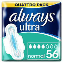 Always Ultra Normal Plus Sanitary Towels with Wings - 4X14 Serving (56 units)