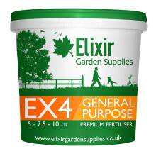 (500g, Tub) Elixir Gardens EX4 General Purpose Premium Fertiliser | 5-7.5-10 + Trace Elements | Covers up to 750m² | 100g - 25kg Supplied in Bag or Tub
