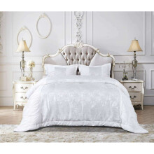 (White , Super King) New Luxury Jacquard MAYA Glitter Quilted Bedspread