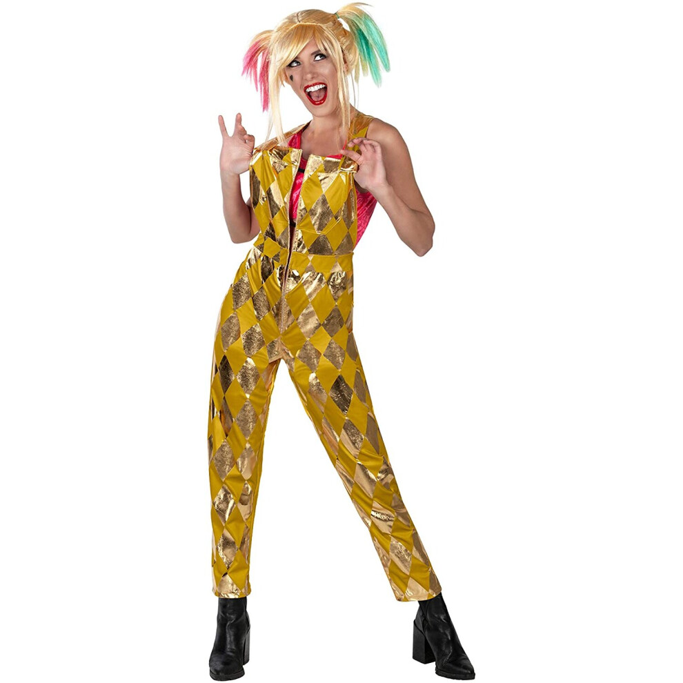 Rubies Official Rubie's Dc Comic Harley Quinn Jumpsuit Costume Gold