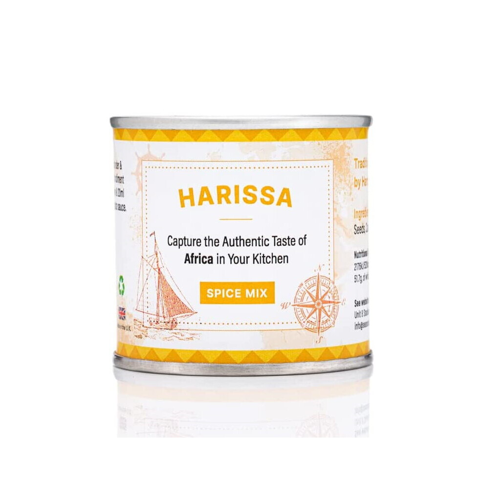 Seasoned Pioneers Organic Vegan Spice Harissa Seasoning Mixed 45G Tin