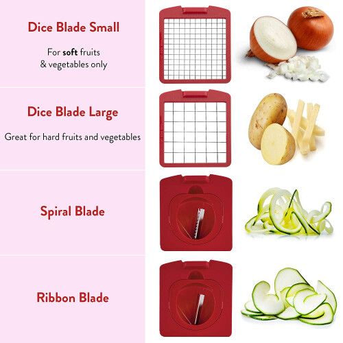 AEX Vegetable Chopper Onion Food Manual 4 Blades with Container 2