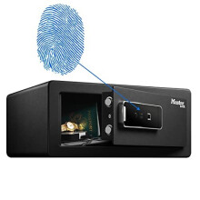 Master Lock LX110BEURHRO Cofre biométrico para proteger objetos de valor, preto, 19,5 x 43 x 37 cm