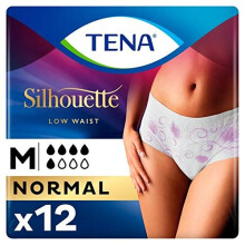 TENA Lady Silhouette Medium Duo Normal Pants - Disposable, Cotton-Like, Underwear-Style Panties with Side-Seam Openings