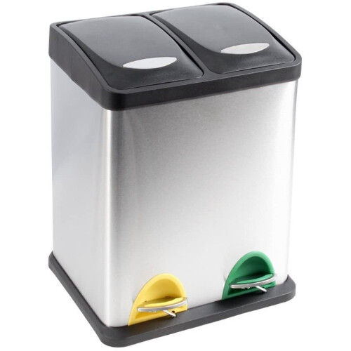 Evre Evre Recycling Bin with Lid/ 16 Litre Capacity /2 Compartments (8L+8L)