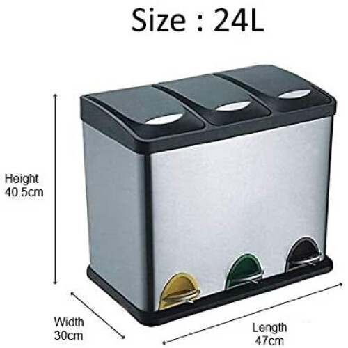 Evre EVRE Recycling Bin 24 Litre Capacity / 3 Compartments 2