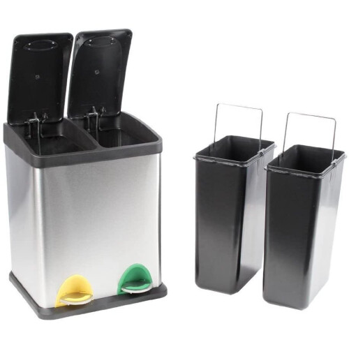 Evre Evre Recycling Bin with Lid/ 16 Litre Capacity /2 Compartments (8L+8L) 2