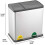 Evre Evre Recycling Bin with Lid/36 Litre Capacity /2 Compartments(12L+24L) 2