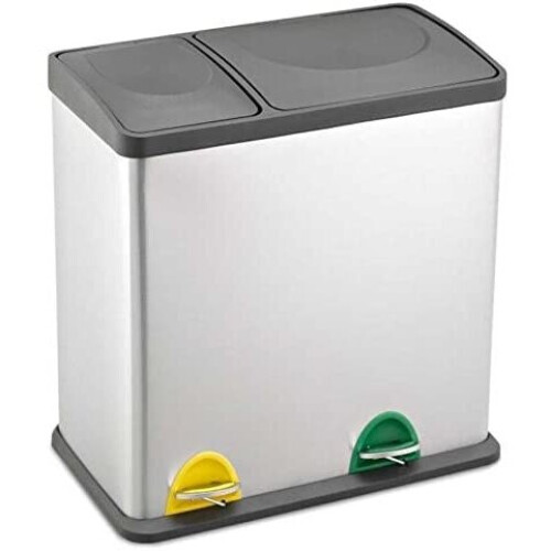 Evre Evre Recycling Bin with Lid/36 Litre Capacity /2 Compartments(12L+24L)