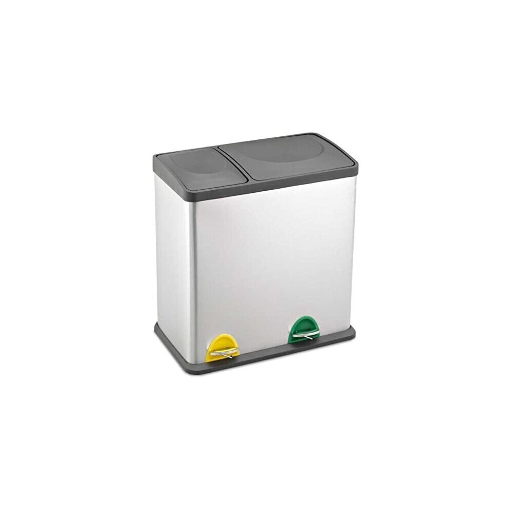 Evre Recycling Bin With Lid/36 Litre Capacity /2 Compartments(12L+24L)