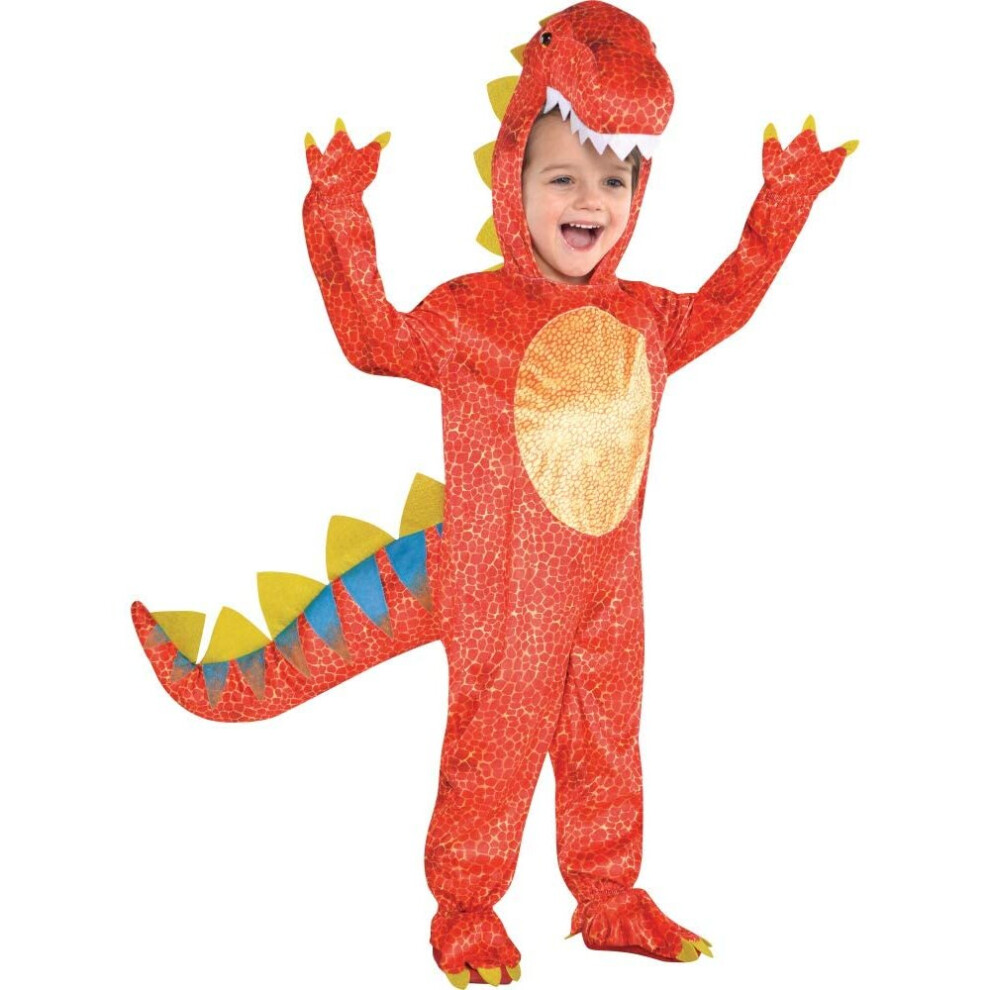 Photos - Fancy Dress Amscan Dinosaur Halloween Kids  Boys Girls Animal Children Costume  (Medium Ages 4-6)