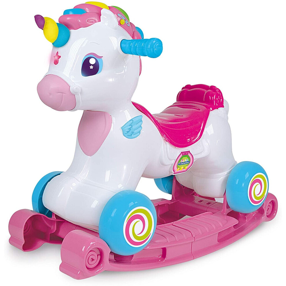 Clementoni 61764 Unicorn 3 in 1 Ride On for children, Multicoloured