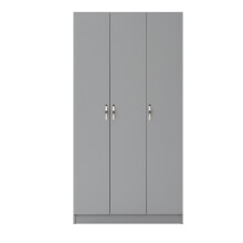 3 Door Double Wardrobe - Grey