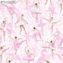 Fat Quarter Pearl Ballet Pink Ballerinas Allover 100% Cotton Quilting Fabric