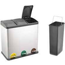 EVRE Recycling Bin with Lid /45 Litre Capacity /3 Compartments (3x15L)