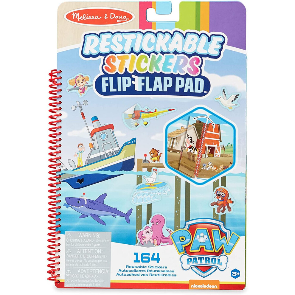 Melissa & Doug PAW Patrol Restickable Stickers Flip-Flap Pad - Adventure Bay