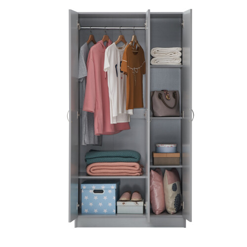 Timber Art Design UK 3 Door Double Wardrobe - Grey 2