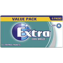 Extra Cool Breeze Chewing Gum Sugar Free, 6 x10 Pieces