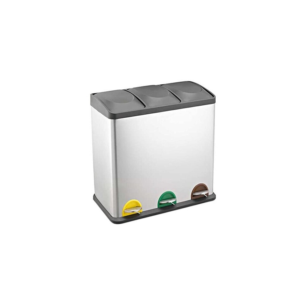 Evre Recycling Bin With Lid/60 Litre Capacity /3 Compartments(3X20l)