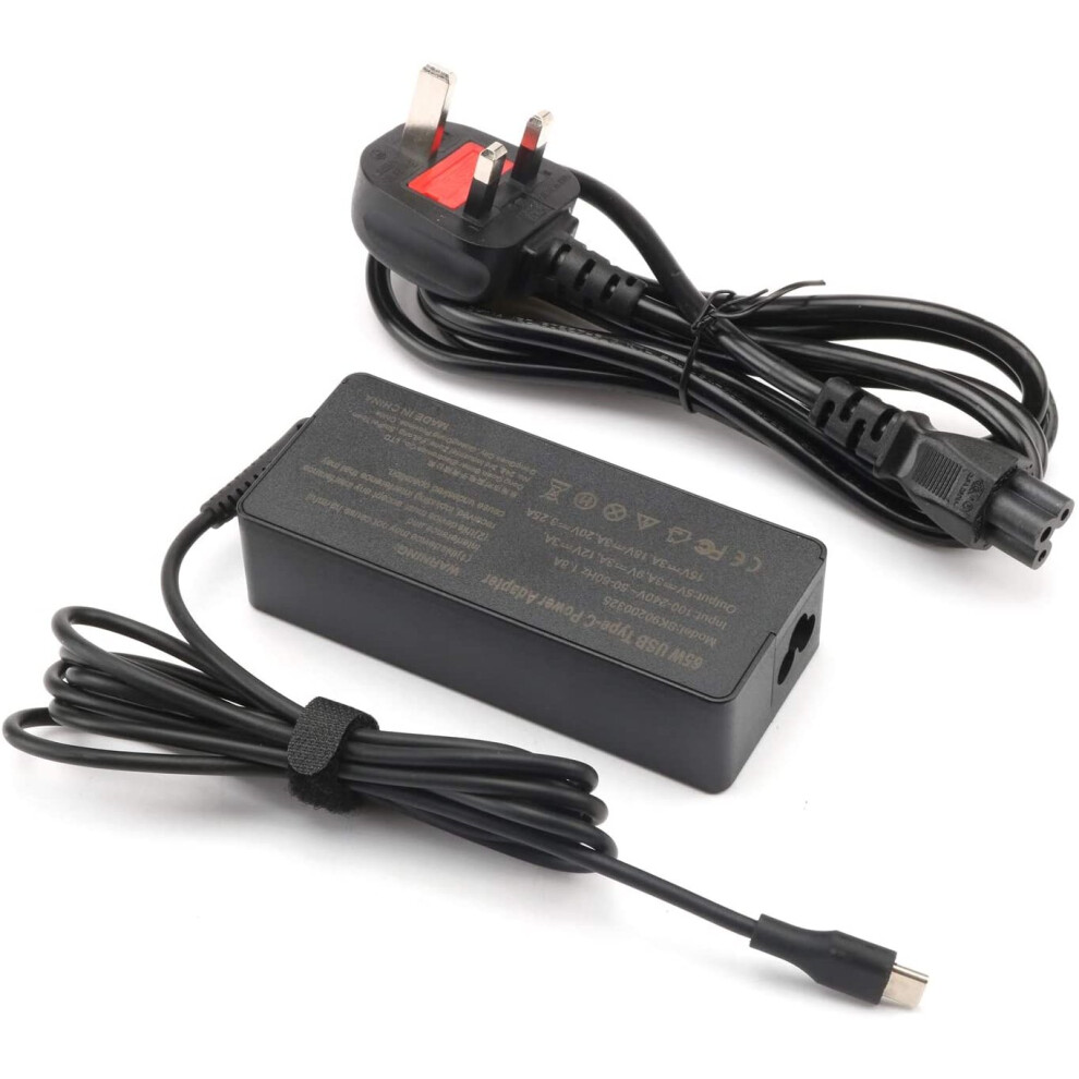 65W/45W Type C Power Adapter Charger, Usb-C Charger For Lenovo Thinkpad T480 T480s T490 T490s T580 T590 X280 E480 E485 E490 E490s E580 E585 E590 E595 829306582689