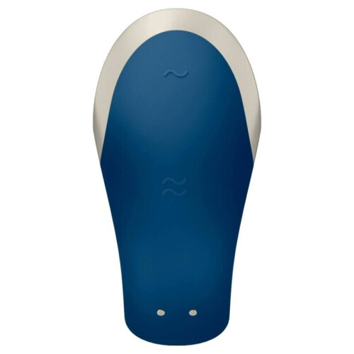 SATISFYER DOUBLE LOVE LUXURY PARTNER VIBRATOR - BLUE 2