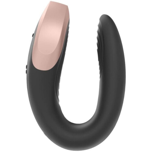 SATISFYER DOUBLE LOVE LUXURY PARTNER VIBRATOR - BLACK 1