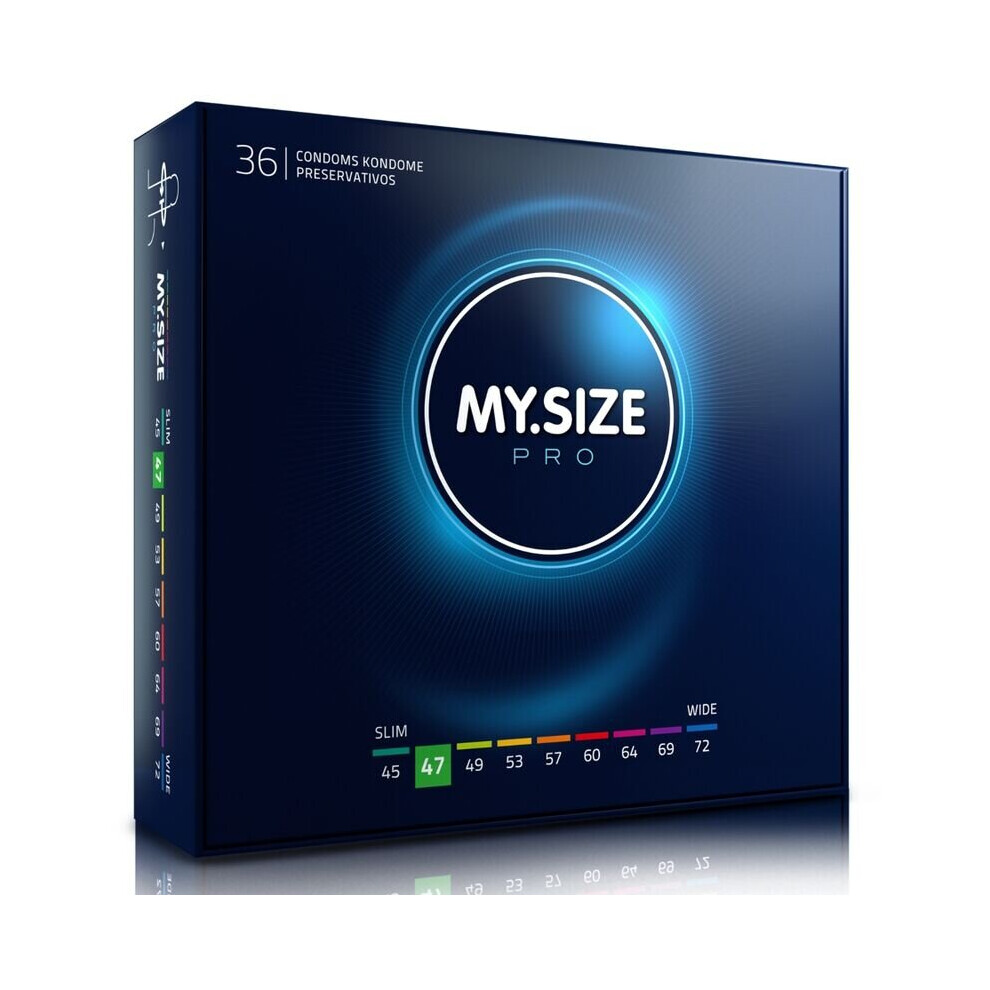 My Size Pro Condoms 47 Mm, 36 Units – Ultra-Thin (0.05–0.06 Mm), Vegan, Low Latex Proteins, Easy Open – Code 4.02584E+12