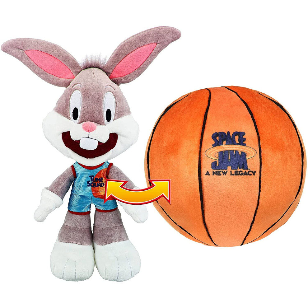 Space Jam 2: A New Legacy Official Collectable Character Bugs Bunny 12 Inch Plush: Transforming Cuddly Soft Toy from Bugs to Basketball