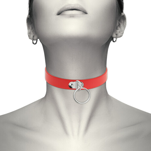 COQUETTE CHIC DESIRE HAND CRAFTED CHOKER FETISH - RED