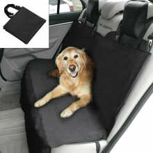 Dog Car Seat Cover Protection - Waterproof Nylon, Fits All Cars (142 x 147 cm) - Rear Seat/Boot Protector with Adjustable Straps, Black/Grey