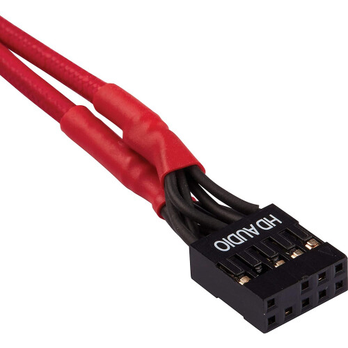 Corsair Corsair 30 cm Red Premium Braided Sleeved Front Panel Extension Kit 2