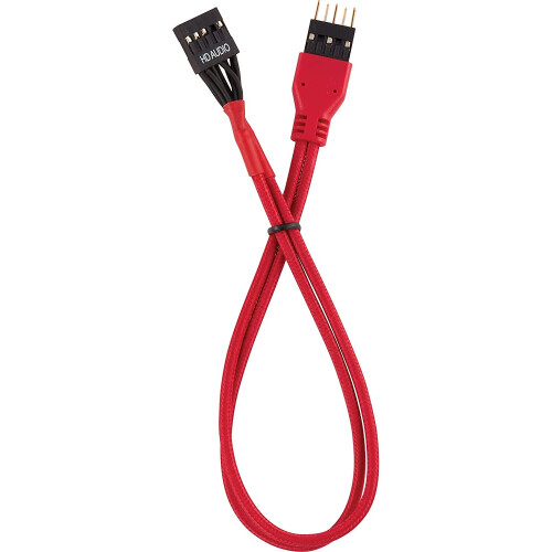 Corsair Corsair 30 cm Red Premium Braided Sleeved Front Panel Extension Kit 1