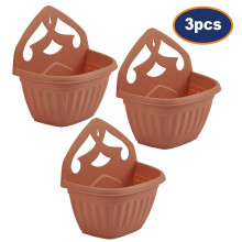 3pcs 32cm Wall Hanging Planter Plastic Athens Flower Pot Terracotta Garden Basket