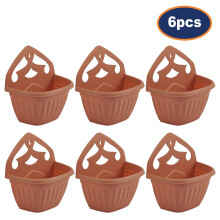 6pcs 32cm Wall Hanging Planter Plastic Athens Flower Pot Terracotta Garden Basket