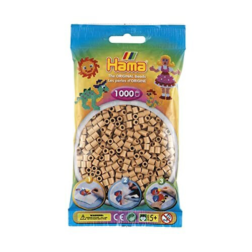 Hama Beads Hama 10.207-75 Tan-1,000 Beads in Bag, Multicolour