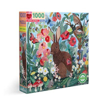 eeBoo: Piece and Love Poppy Bunny 1000-stykker firkantet voksen puslespil puslespil til voksne og familier Indeholder blanke robuste brikker og m