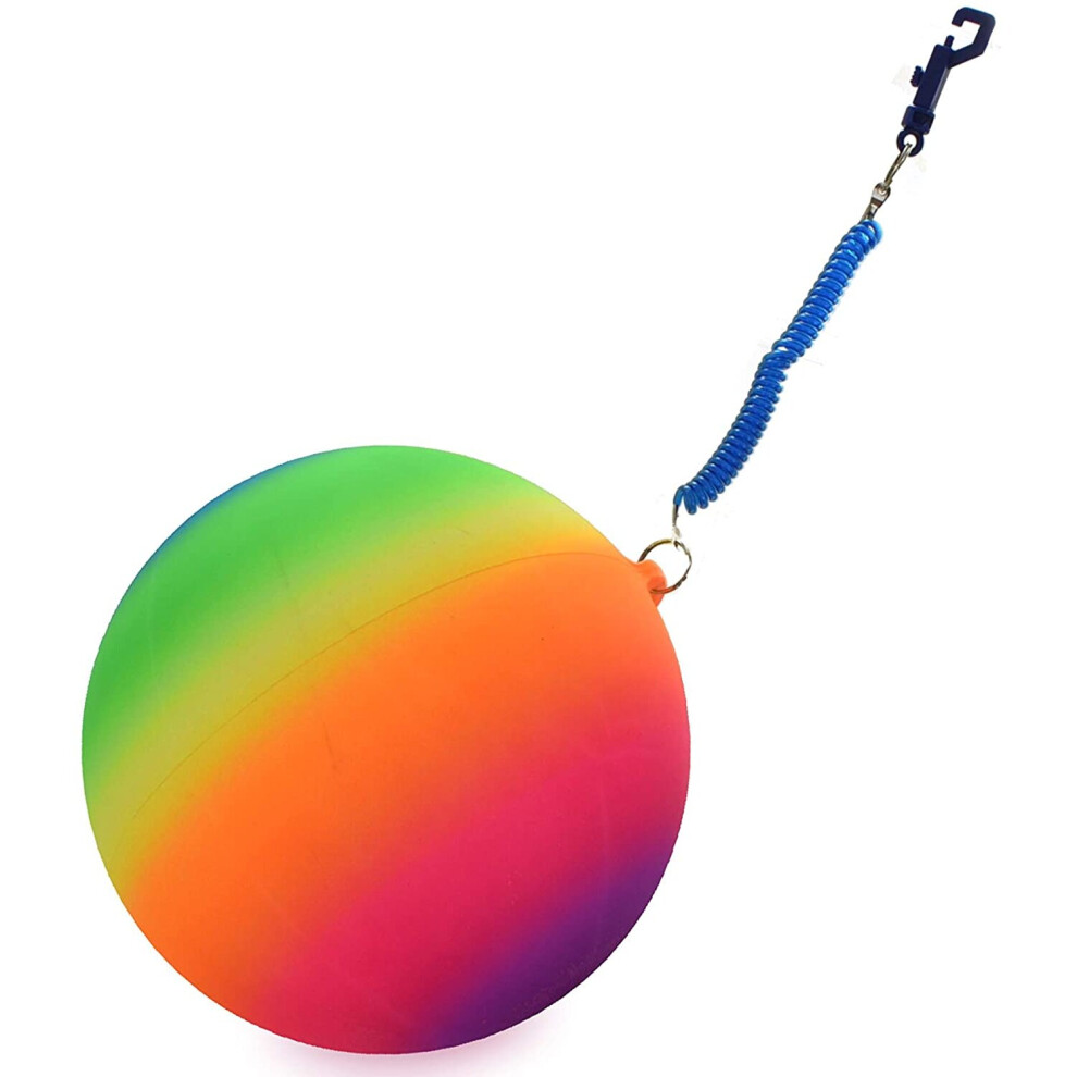 KandyToys 24cm Neon Rainbow Ball With Keychain