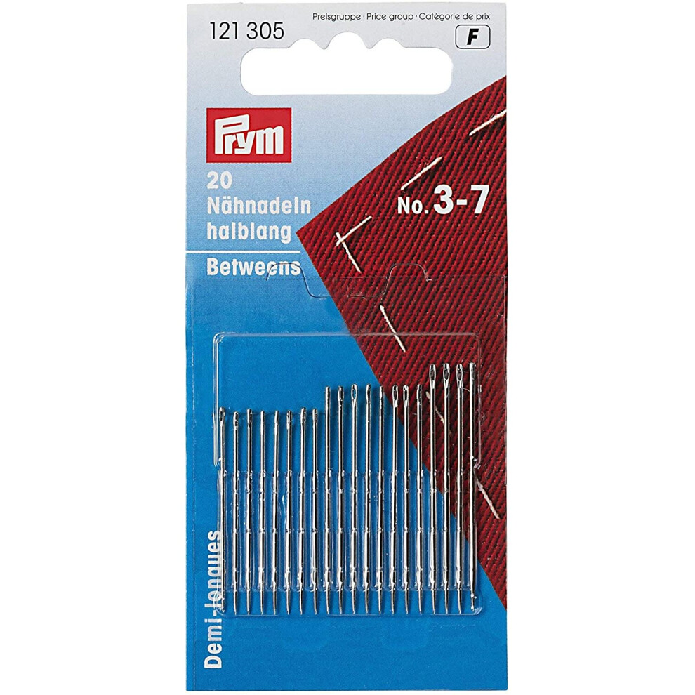 Prym 0.70 X 31 Mm Hand Sewing Needles Betweens, Silver/Gold