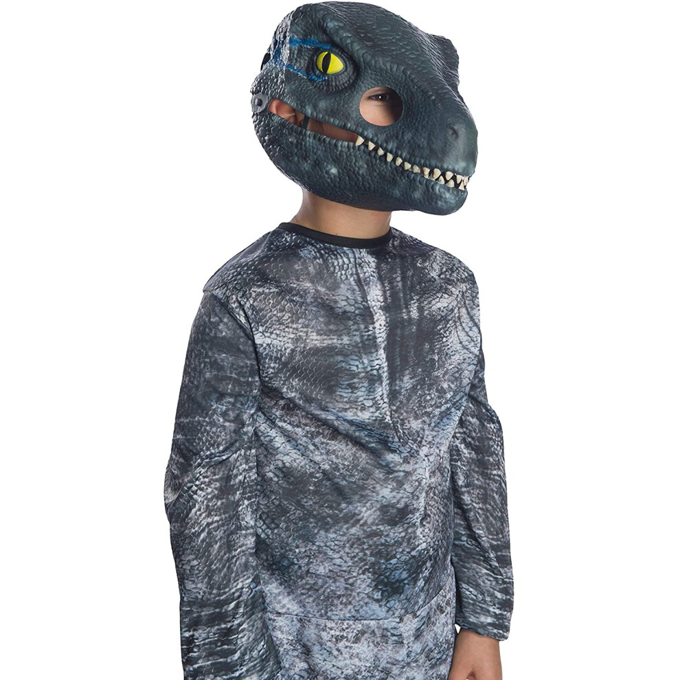 Rubies Rubie's Official Jurassic World: Fallen Kingdom Velociraptor 'Blue' Dinosaur Mask With Movable Jaw - Childs One Size Blue
