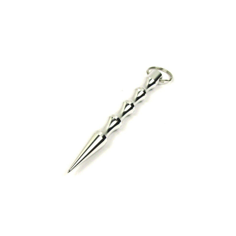 (Silver) Pointed Kuboton Rod Keychain Key Ring EDC Outdoor Self Defend Tool