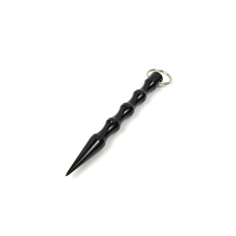 (Black) Pointed Kuboton Rod Keychain Key Ring EDC Outdoor Self Defend Tool