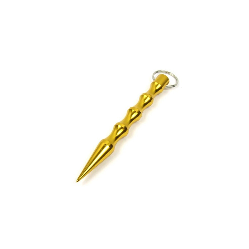 (Gold) Pointed Kuboton Rod Keychain Key Ring EDC Outdoor Self Defend Tool