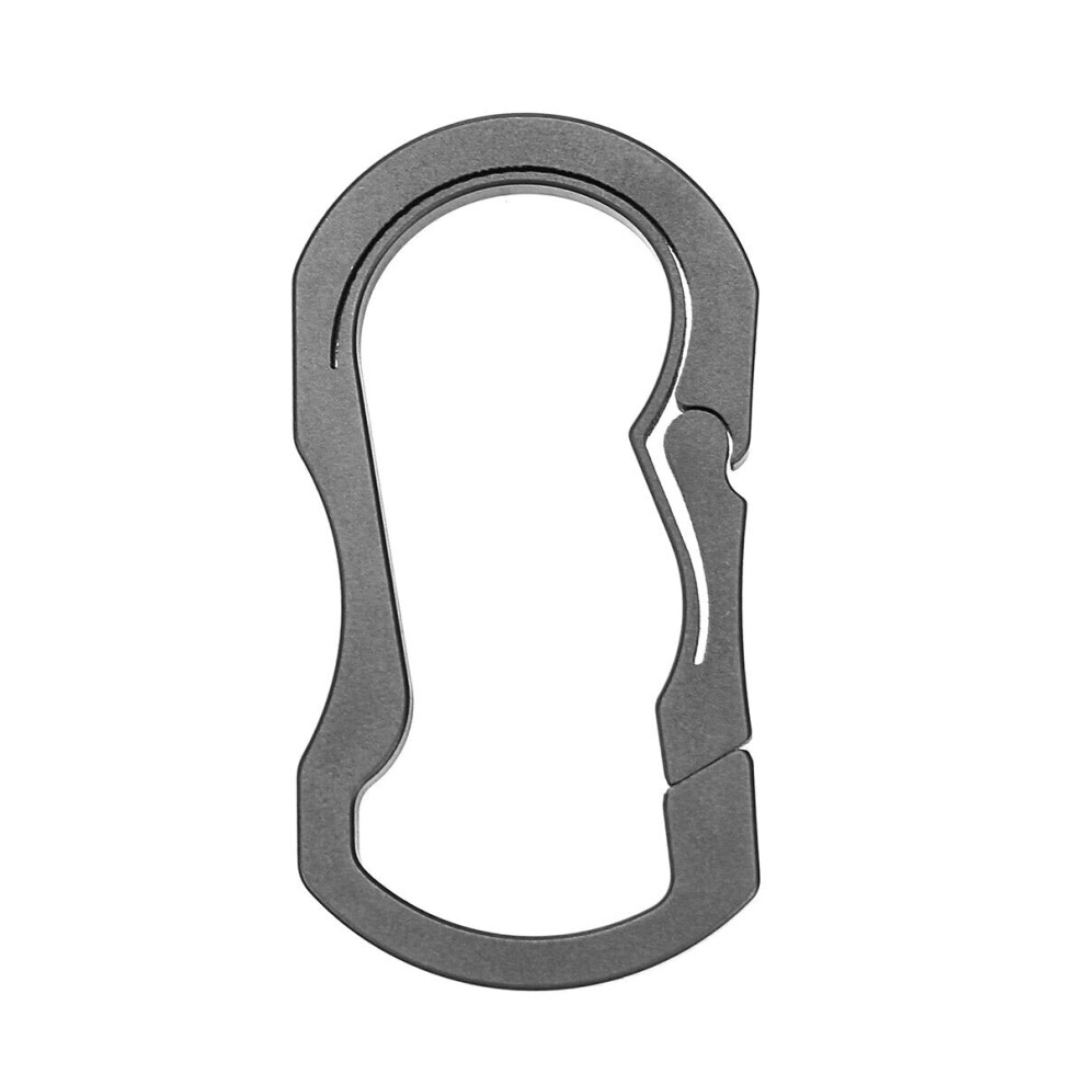 (Gray) Lightweight Titanium TC4 Keychain Backpack Hanging Buckle Outdoor Carabiner