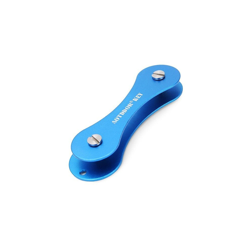 (Blue) EDC Hard Oxide Aluminum Portable Key Clip Folder Chain Pocket Tool