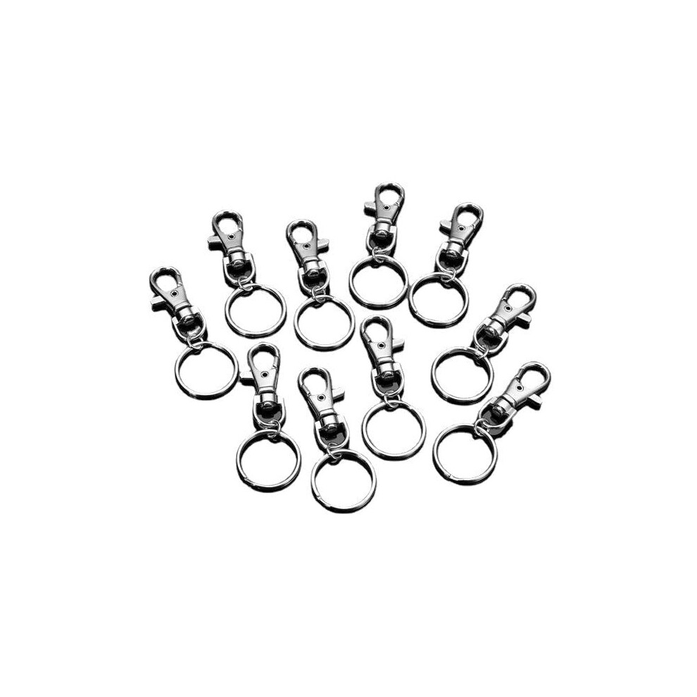 10pcs Fashion Stainless Steel Dual Key Holder Ring Keychain Silver